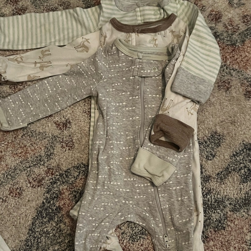 Gray, Cream, Mint Green Kids One Piece